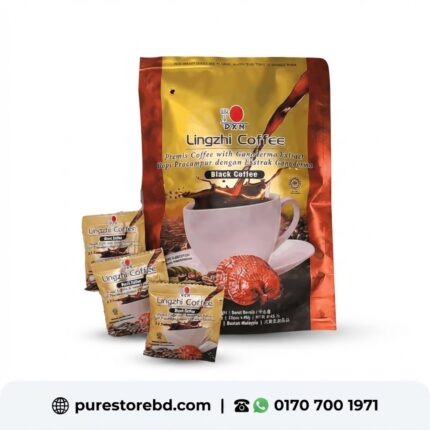 DXN Lingzhi Coffee – Premium Black Coffee with Ganoderma Extract, packed with antioxidants for energy and immunity. Available at Pure Store BD.