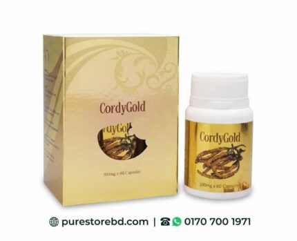 CordyGold capsules – 500mg x 60 – energy, stamina & immune support supplement – purestorebd.com