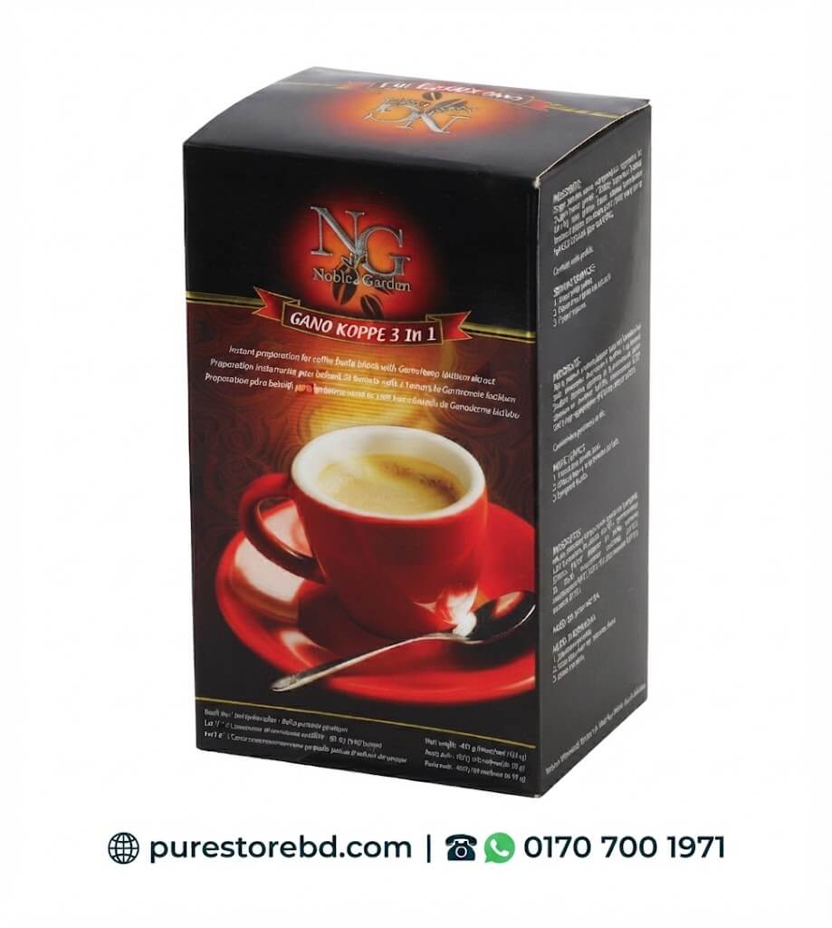 Noble Garden GANO KOPPE 3 In 1 – 20 Sachets – Ganoderma Coffee Mix | purestorebdbd.com Noble Garden GANO KOPPE 3 In 1 – Ganoderma infused instant coffee mix – 20 sachets – healthy immune boosting coffee – purestorebdbd.com